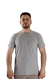 Gri Sıfır Yaka Tişört