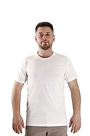 Beyaz Sıfır Yaka Tişört